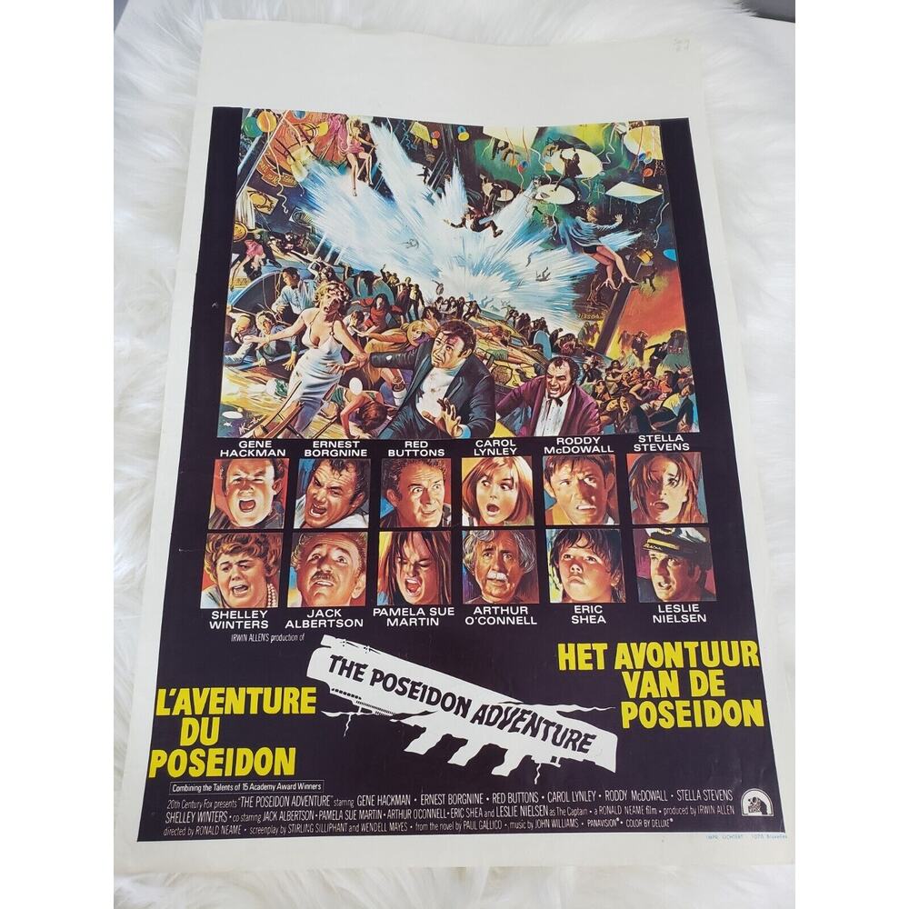 BELGIAN THE POSEIDON ADVENTURE - HACKMAN / BOAT - ORIGINAL MOVIE POSTER vintage‎